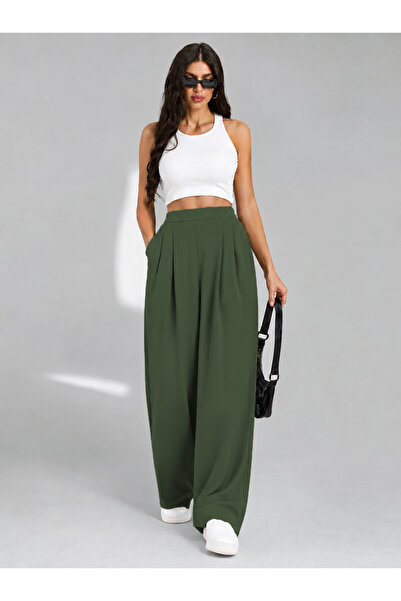 classy moda Pantaloni Palazzo cu talie înaltă pentru femei, cu picior larg, c...