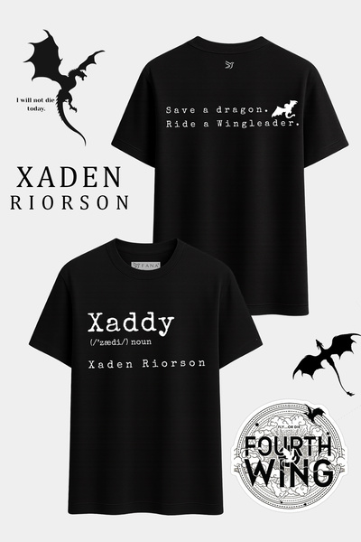 FANA Xaddy Xaden Riorson Printed Unisex Oversize T-Shirt Fourth Wing Themed 1...