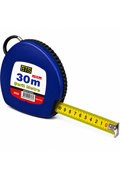 BTS 30 Metre Şerit Metre Çelik Ölçüm Bandı Kollu Açık Tip Arazi Metresi 30 m ...