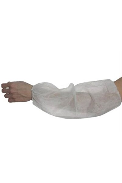 Tek kullanımlık Tela Kolluk 100 adet beyaz - Çift tarafı lastikli - 40 cm uzunluk