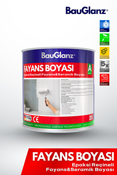 bauglanz Epoksi Fayans ve Seramik Boyası 2K – Banyo, Mutfak, Tezgâh ve Balkon...