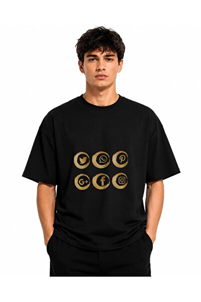 Inscriptie Tricou Unisex Bumbac Premium Casual " Social media bronz 2 "