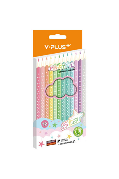 Y Plus Creioane colorate pastel Star - 12 bucăți - Y-Plus