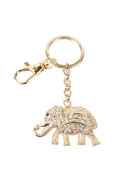 Liveyn Design Stone Detailed Elephant Figured Keychain & Bag Ornament