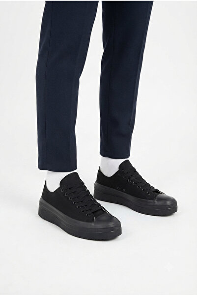 Zerenyus Zrk-Cx3 High Quality Short Black Linen High Sole Sneakers