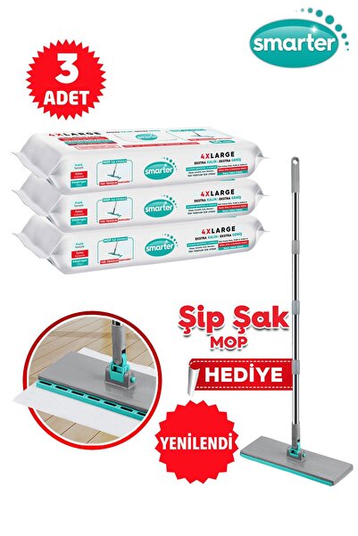 SMARTER 3 Adet Yer Temizlik Havlusu Bezi 4XL Mopa Uyumlu Yeni Şip Şak Mop Pas...