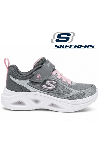 SKECHERS Sola Glow 2.0 303729L Ortopedik Işıklı Çocuk Spor Ayakkabı GRİ