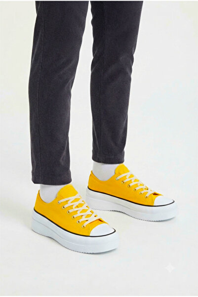 Zerenyus Zrk-Cx3 High Quality Short Yellow Linen High Sole Sneakers