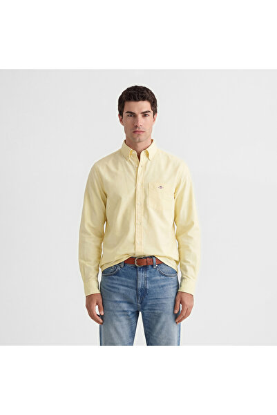 Gant Erkek Sarı Regular Fit Logolu Gömlek