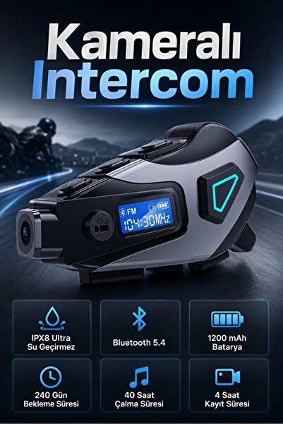 Rabbit Tech K10 Bluetooh 5.4 Kameralı Motosiklet Kask Kulaklık Intercom 1200m...