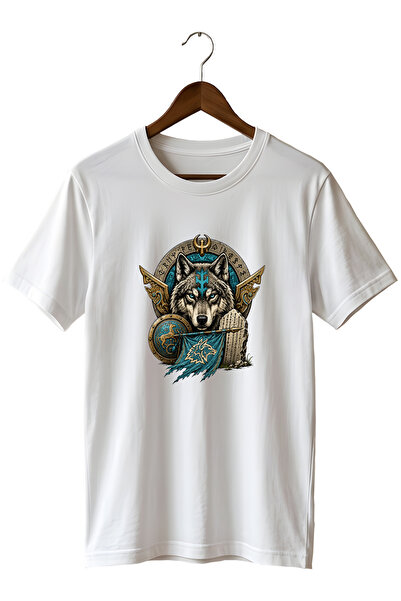 remonz Göktürk Bozkurt and Turkish Runes Printed Unisex T-Shirt – Design of A...