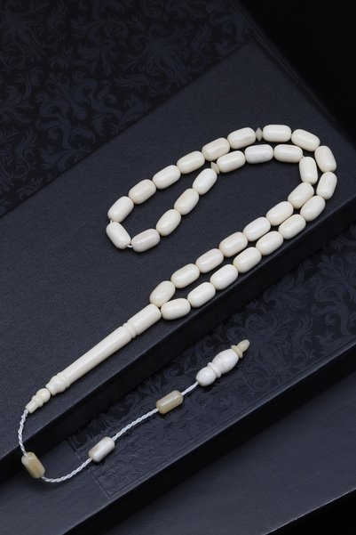 Alibaba Doğaltaş Kemik Tesbih 6 x 10 mm Kapsül Kesim