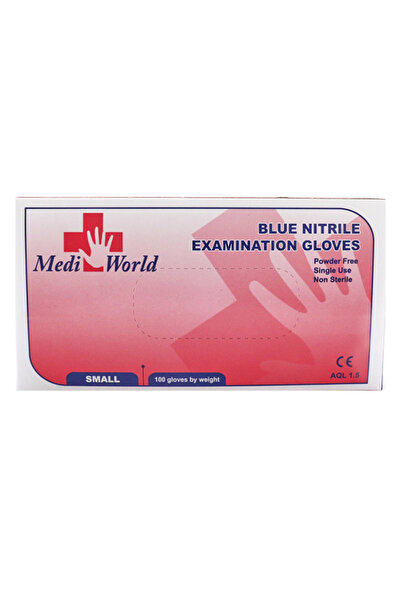MEDI-WORLD ΓΑΝΤΙΑ ΝΙΤΡΙΛΙΟΥ ΜΠΛΕ (100τεμ) - (SMALL)