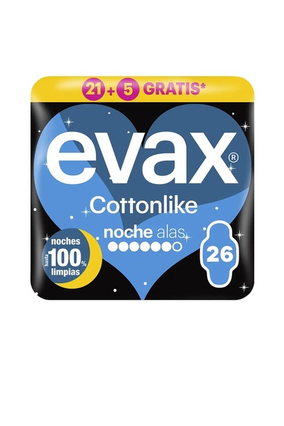 Evax Absorbante igienice de noapte cu aripioare COTTONLIKE 26 buc