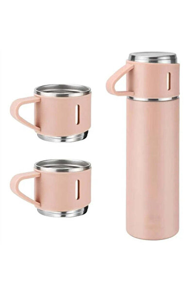 Promagg Set termos 500 ml cu 3 căni din oțel inoxidabil, ideal pentru călător...