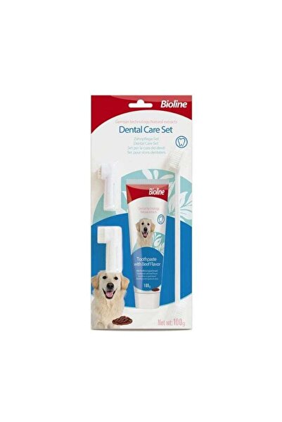Bioline Dog Dental Care Set Oral Hygiene Kit Beef Flavor 100g From Varmacy