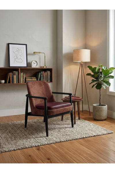 Gazzini Furniture Tai İskandinav Ahşap Kolçaklı Berjer