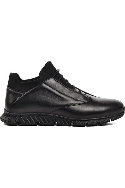 Voyager 4781 Black Genuine Leather Men's Casual Sneakers Shoes