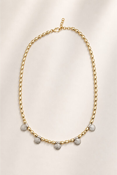 Alexis Carrel Maris Sea Shell Pendant Gold Bead Women's Necklace
