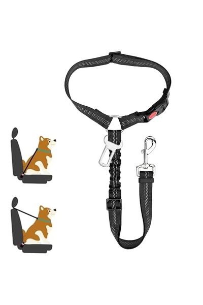 Choice Black 2-in-1 Dog Car Seatbelt Headrest Restraint Adjustable Reflective...