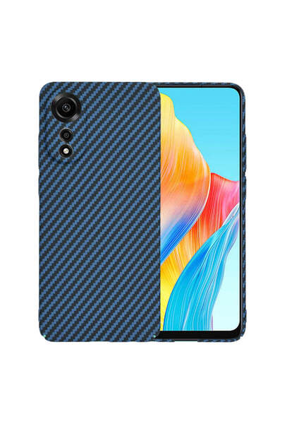 Techsuit Husă pentru OPPO A78 4G, Carcasă din fibră de carbon, cyan - cyan
