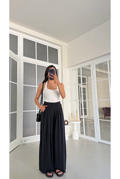 GAUS CO Füme OYS Model Beli Lastikli Pantolon Modal Pantolon GAUS-01808