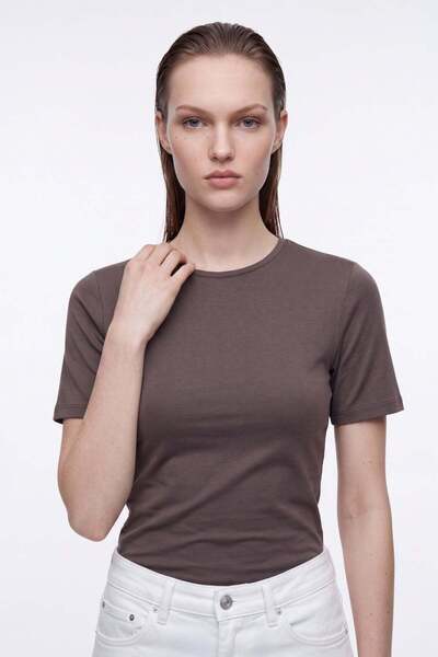 HAKKE T-Shirt - Καφέ - Δεν προσδιορίζεται