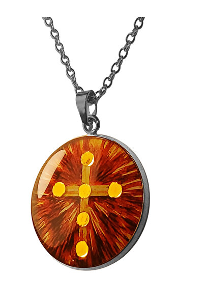 Oxolux, Lavinia Holy Light necklace with rhinestones, in gift box, contrastin...