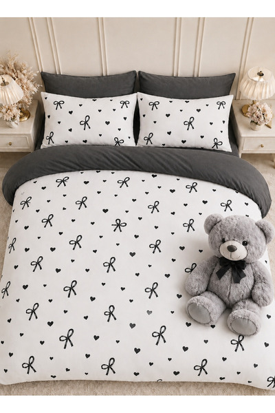 Sheri Home Tekstil Lastikli Çarşaflı Tek Kişilik Nevresim Takımı SWEETHEARTMO...