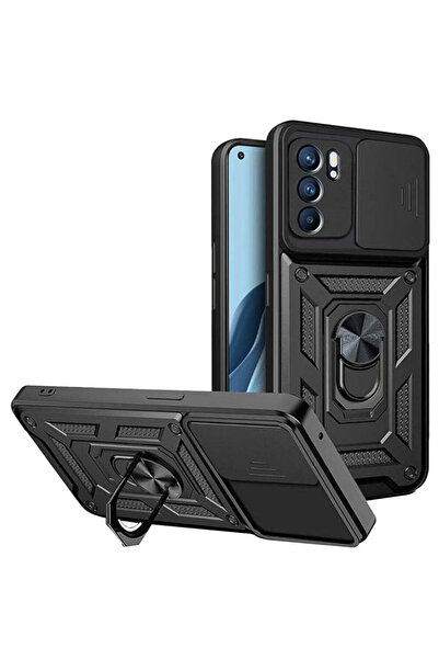 Techsuit Husă pentru OPPO Reno6 5G, Seria CamShield, albastru - negru