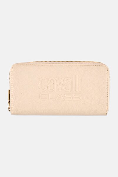 Cavalli Class Women Brand Logo Wallet, Beige
