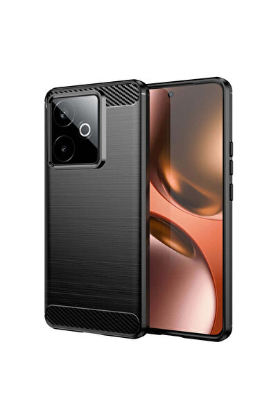 Techsuit Husă pentru Realme GT 7, Silicon Carbon, negru - negru