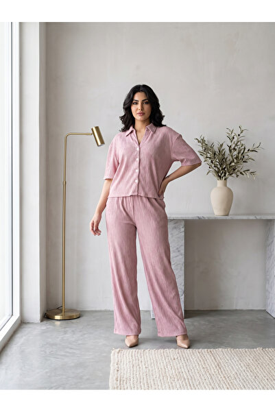 Finelook Women’s Cozy Fleece 2-Piece Loungewear Set – Long Sleeve Top & Wide-...