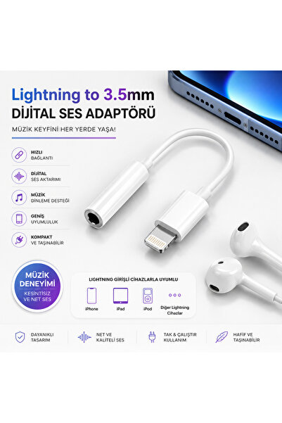 Concord محول سماعات الرأس من Lightning إلى 3.5 ملم، محول صوت رقمي، محول AUX، ...