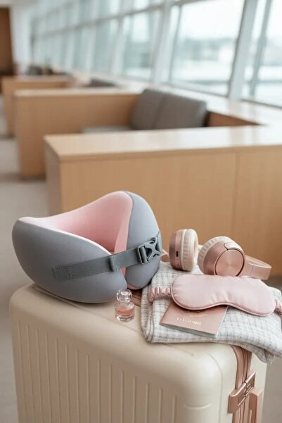 Miniso Lisanslı Hafızalı Sünger Boyun Yastığı Açık Pembe – Yıkanabilir Konfor...