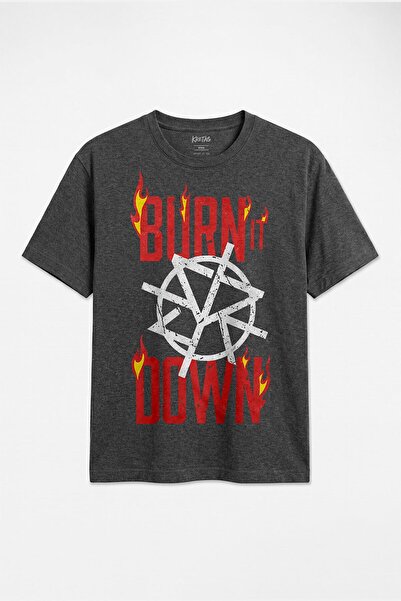Kretas Anthracite Melange Unisex Regular Fit Seth Rollins Burn It down Wwe Wr...