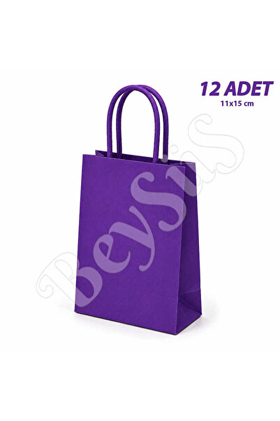 BeySüS 11X15 cm Gift Paper Bag Purple 12 Pieces