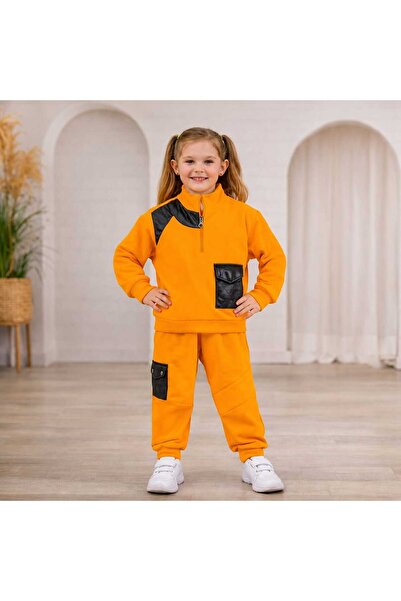 Hafez Kids Girl's 2-Piece Tracksuit with Half-Zip Pockets, Pajamas and Sports...