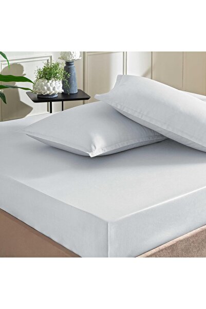 Yıldızan Albemo Color Dreams Plain Cotton Satin Bed Sheet Set, Gray, Double 8...