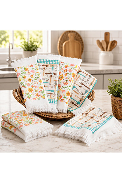 Dania 🧺   Multi-Color Cotton Kitchen Towel Set of 4 - Size 60X36.5Cm - Moder...