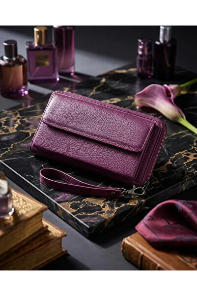 PostHanLeather Hakiki Deri Tutmalı ve Bileklik Askılı Cüzdan