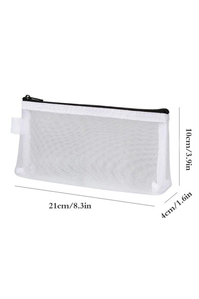 Choice1 White Clear Mesh Pencil Case Stereoscopic Portable School Supplies Pe...