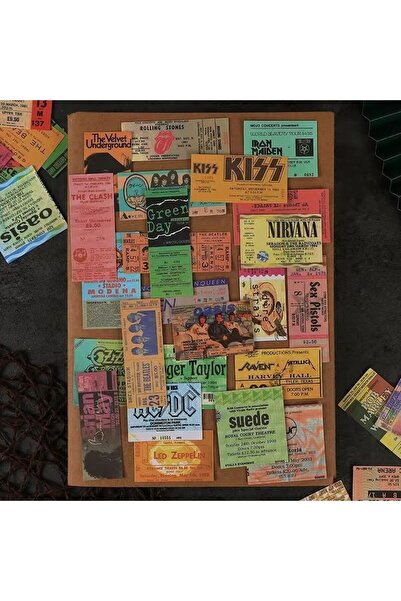 Choice 42PCS 42PCS Vintage Rock Band Ticket Stickers - Waterproof DIY Decor f...