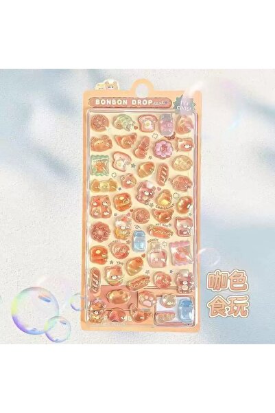 Choice E 1pcs //Kawaii 3D Jelly Resin Stickers Cute Cartoon Sparkle Transpare...