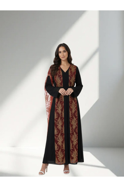 FNM Embroidered Panel & Cape Abaya
