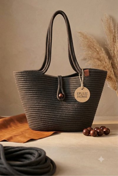 Efuliz Home Straw Beach Bag Handmade Bohemian Summer Shoulder Bag for Women