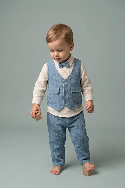 zumino Baby Boy Vest Suit Bow Tie Shirt Pants Set Stylish Special Occasion Suit