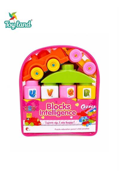 TOY LAND Kids 25 Pieces Building Blocks Set with Backpack Storage Bag, Educat...