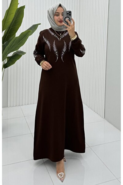 USLUCAN ALIŞVERİŞ Pırıl Elbise Bitter Brown