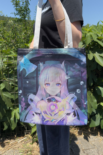 ZipZap Kokomi Genshin Impact V4 Double-Sided Canvas Print Tote Bag Anime Bag